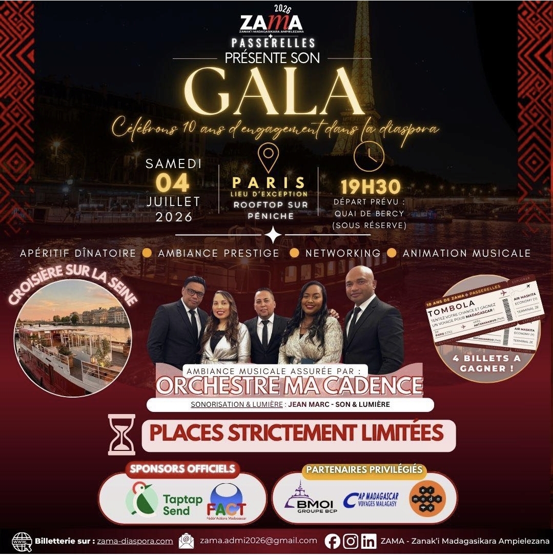 Affiche officielle du Gala ZAMA Passerelles 2026